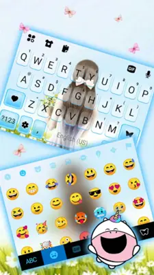 Bowknot Girl Keyboard Backgrou android App screenshot 2