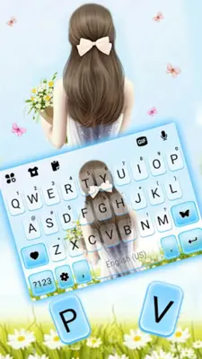 Bowknot Girl Keyboard Backgrou android App screenshot 3